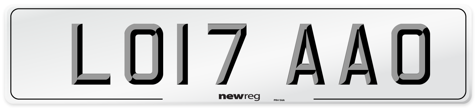 LO17 AAO Number Plate from New Reg